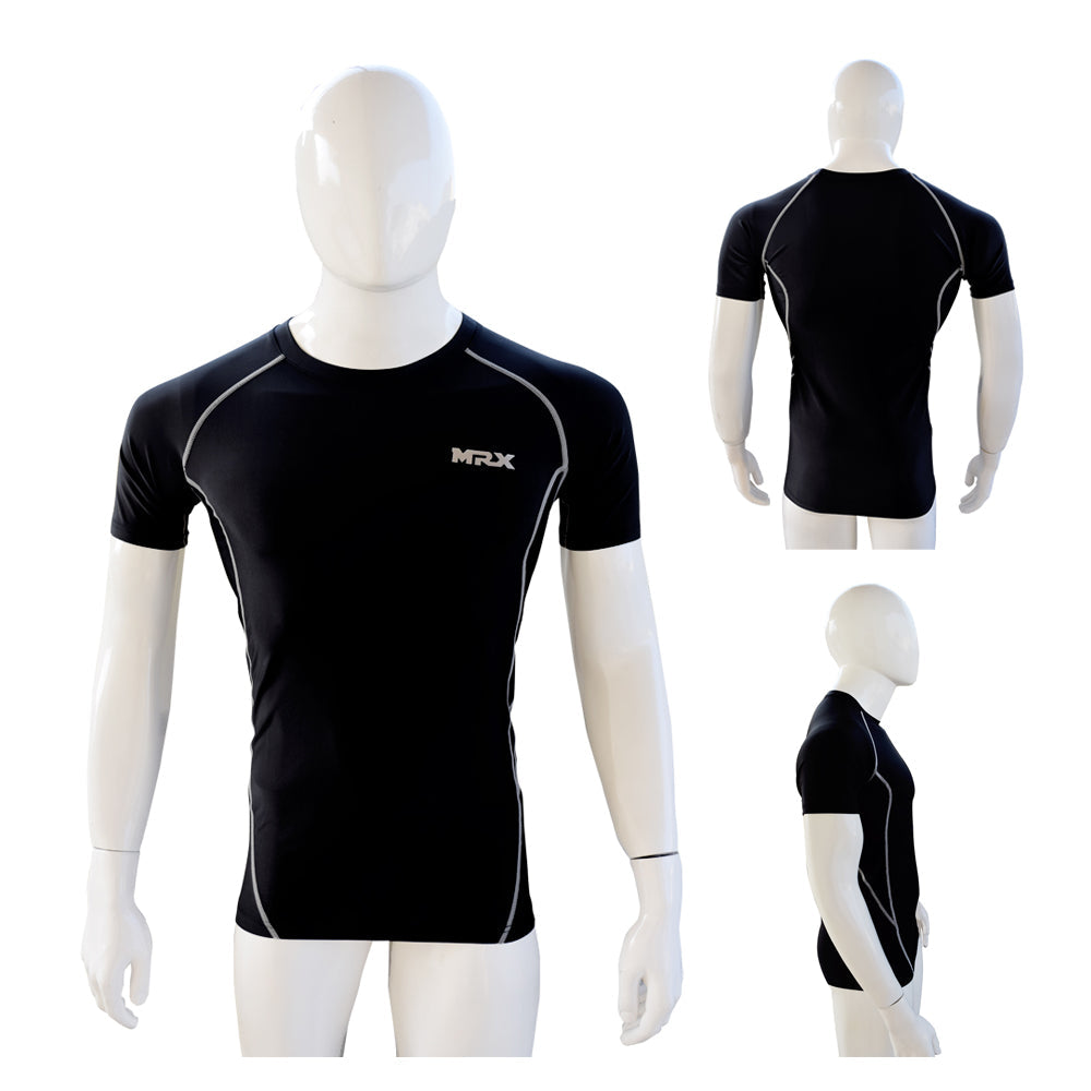 MRX Men's Compression Shirts Athletic Gym Workout Rash Guard Base Layer Short & Long Sleeve Top